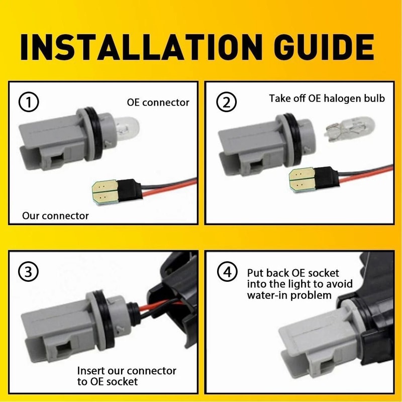 LED Turn Signal Light For Clear Side Mirror White High Brightness Durable Simple Installation 7