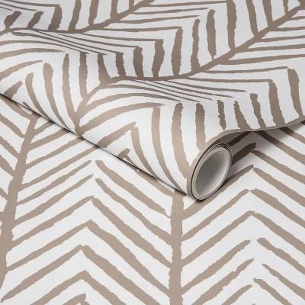 Peel And Stick Wallpaper Threshold Herringbone Stripe Neutral Tan Washable Surface 3