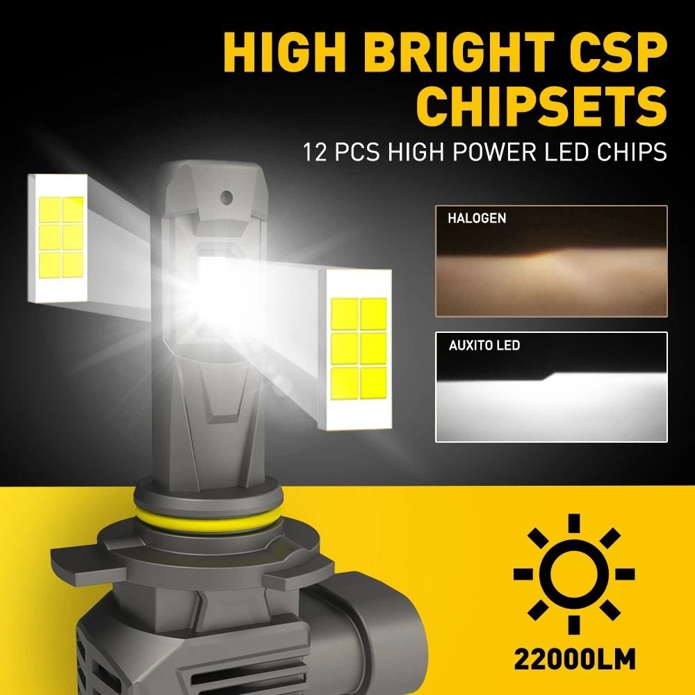 High Beam LED Headlight Kit Low Beam Bulbs Bright White Wireless Enhanced Car Lighting For Ultimate 1