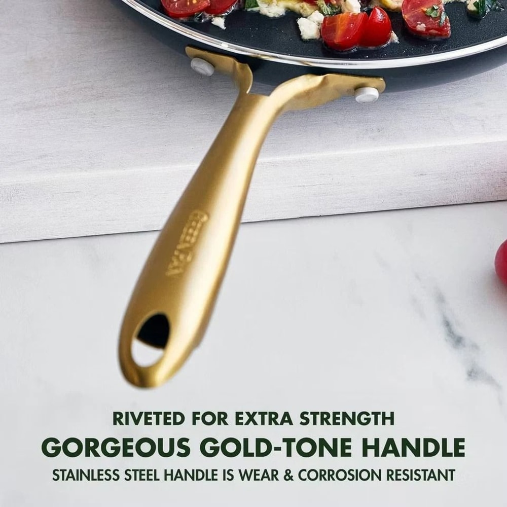 Open Frypan Black DiamondInfused Nonstick HeavyGauge Aluminum Oven Safe Dishwasher Friendly 1