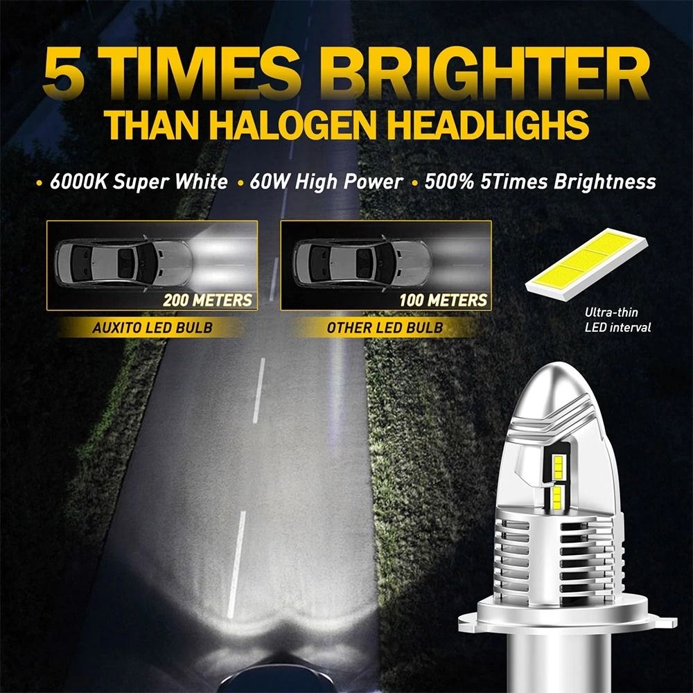 Super White H4 LED Headlight Bulb Conversion Kit High Low Beam Lamp Energy Efficient Light For Safe 1