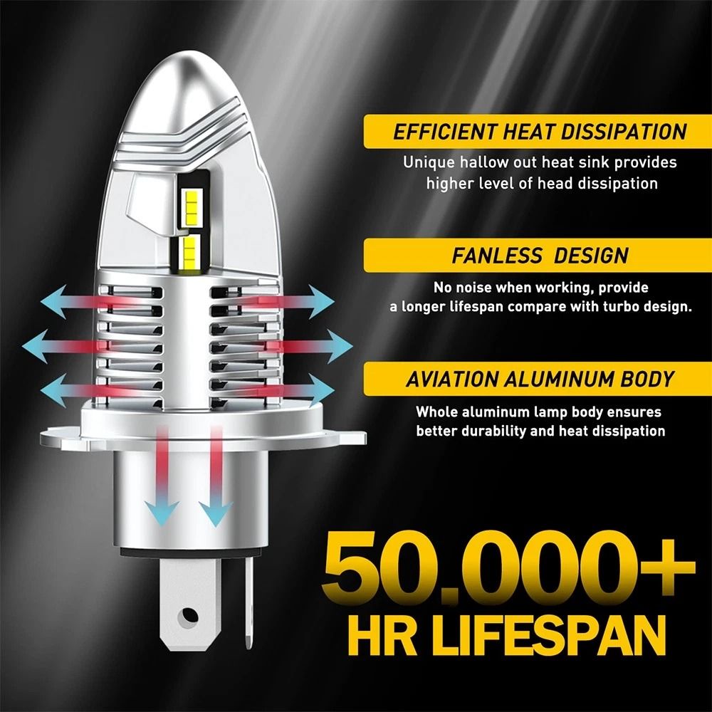 Super White H4 LED Headlight Bulb Conversion Kit High Low Beam Lamp Energy Efficient Light For Safe 3