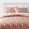 King Printed Easy Care Duvet Cover And Sham Set Copper Floral Light Pink Bedding Soft Sateen Machin 0