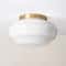 Brass Finish Milk Glass Flush Mount Ceiling Light Modern Design Perfect For Home Decor Hearth Hand 0