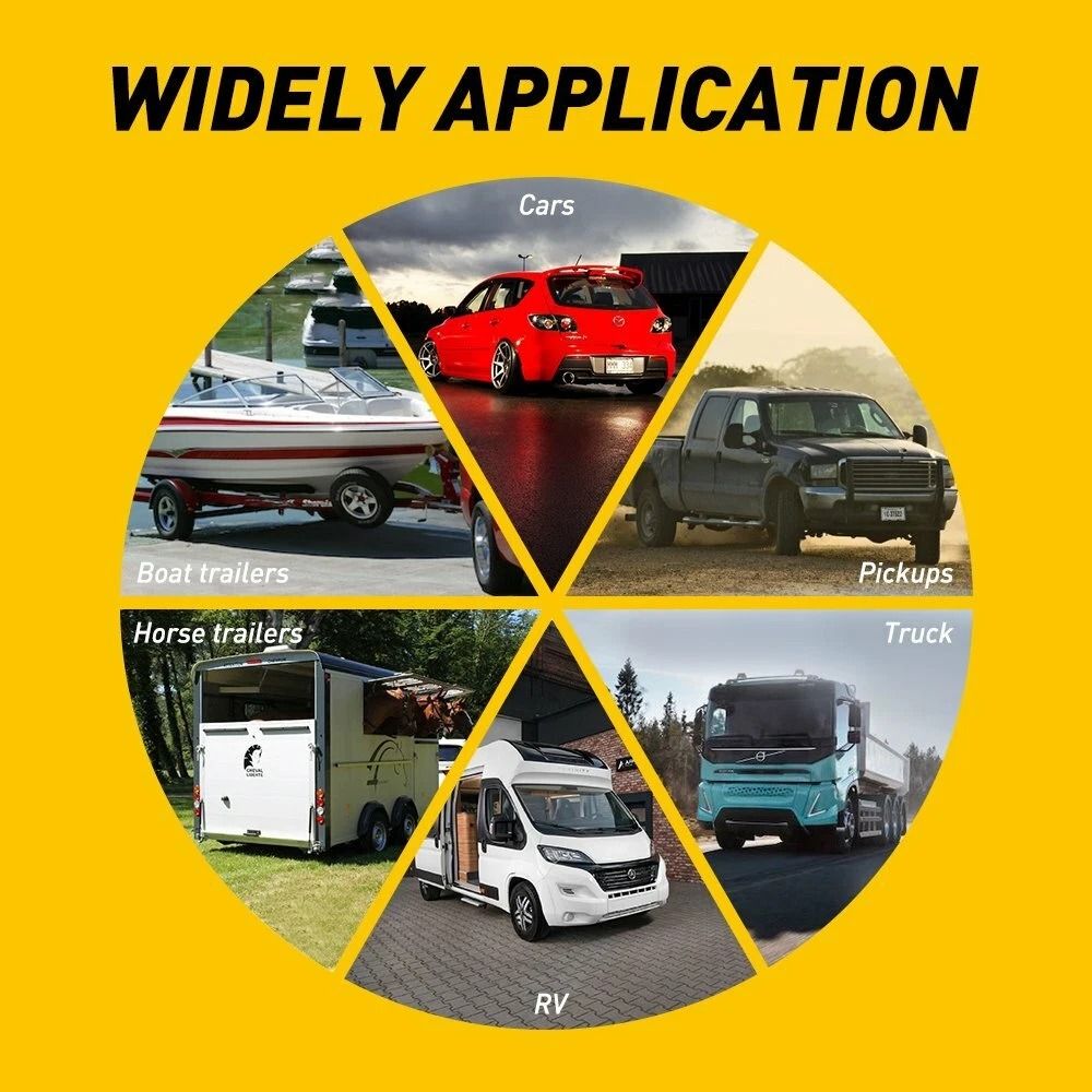 Red High Mount Third Brake Stop Tail Light Lamp Universal Fit Chrome Housing Waterproof Polycarbona