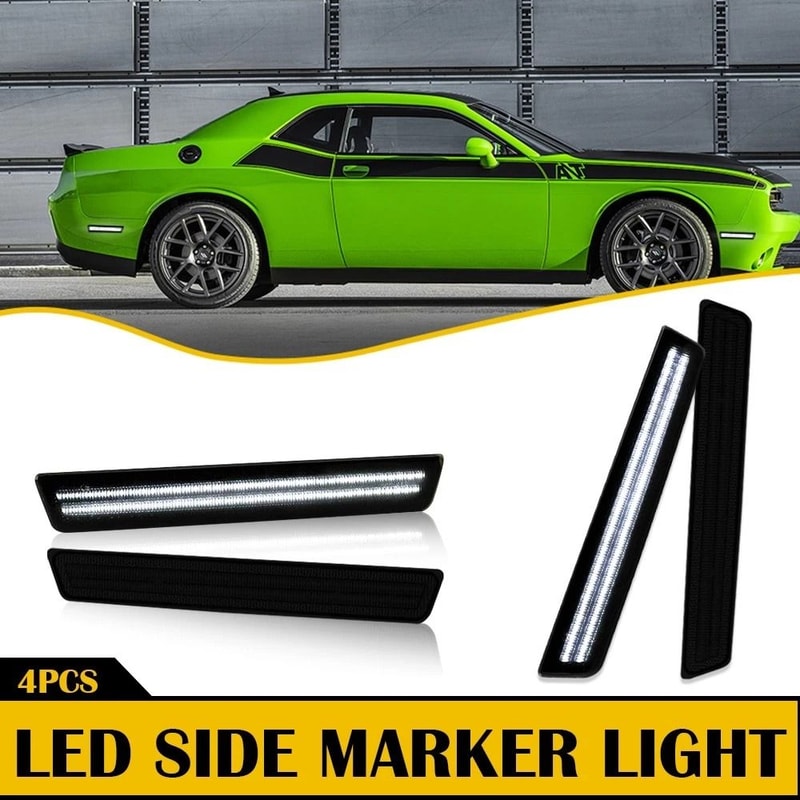 White LED SMOKED Side Marker Light Rear Bumper Lamp Waterproof High Brightness Energy Efficient 1