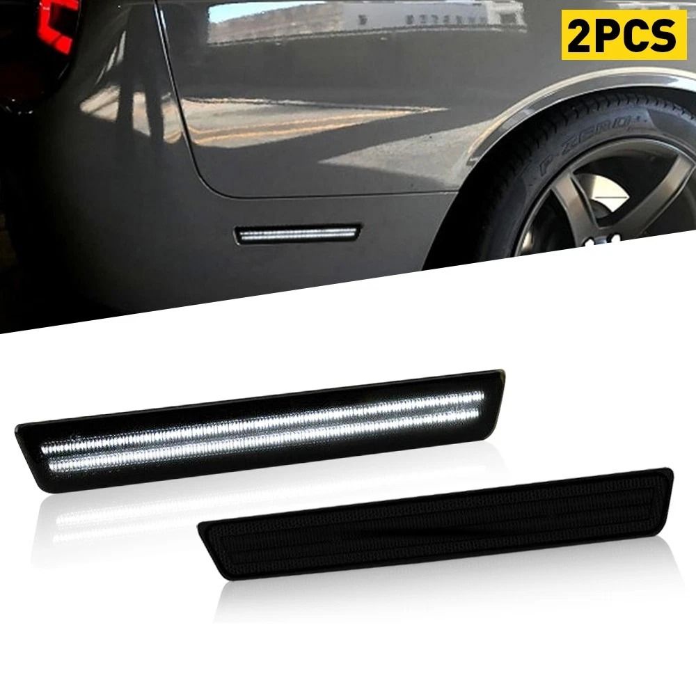 White LED SMOKED Side Marker Light Rear Bumper Lamp Waterproof High Brightness Energy Efficient 14