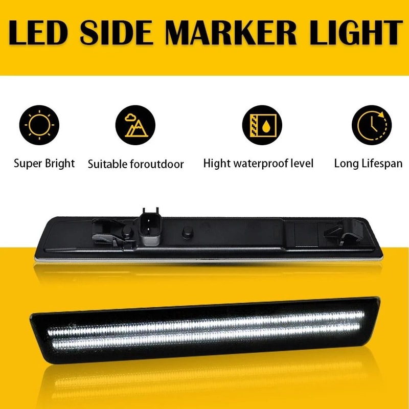 White LED SMOKED Side Marker Light Rear Bumper Lamp Waterproof High Brightness Energy Efficient 8