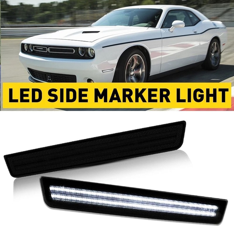 White LED SMOKED Side Marker Light Rear Bumper Lamp Waterproof High Brightness Energy Efficient 15