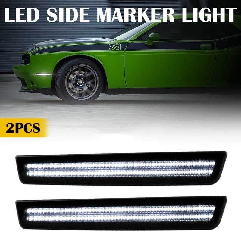 White LED SMOKED Side Marker Light Rear Bumper Lamp Waterproof High Brightness Energy Efficient 9