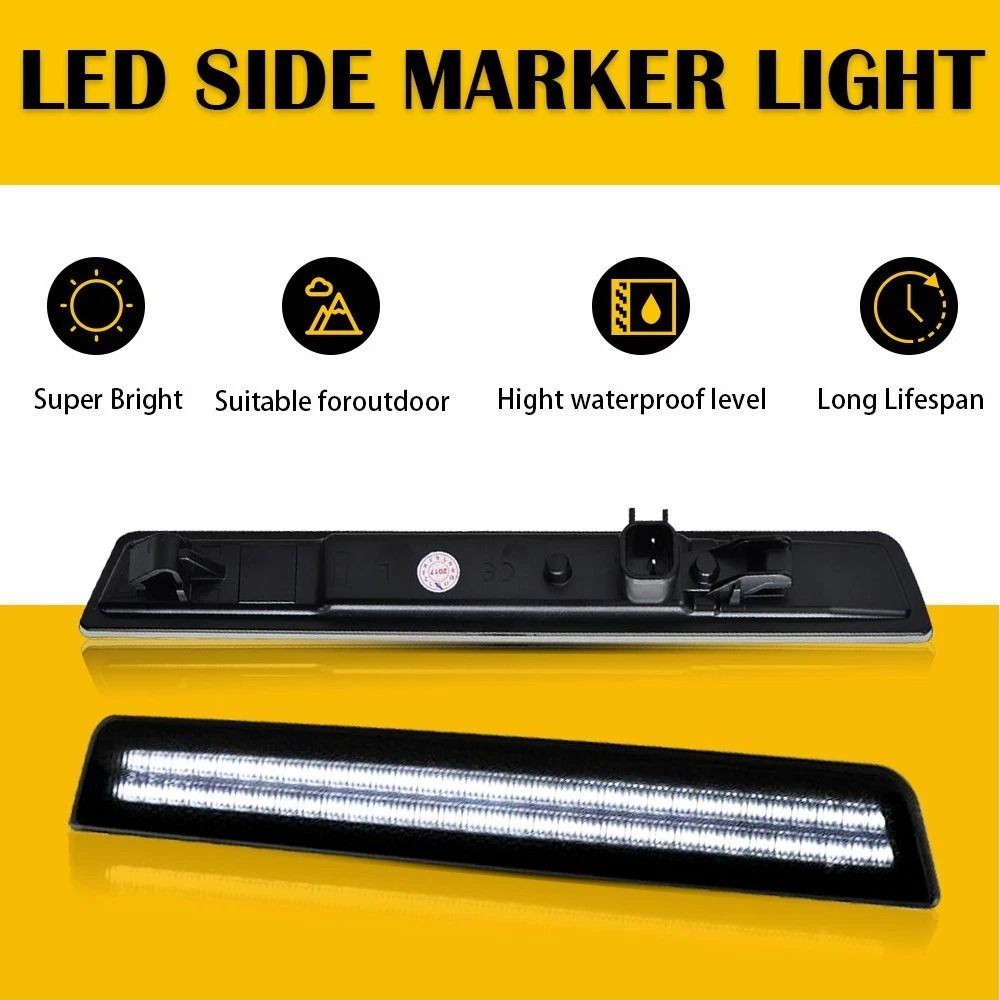 White LED SMOKED Side Marker Light Rear Bumper Lamp Waterproof High Brightness Energy Efficient 10