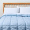 Light Blue FullQueen Box Stitch Puffer Comforter Room Essentials EcoFriendly Recycled Polyester Fi 0