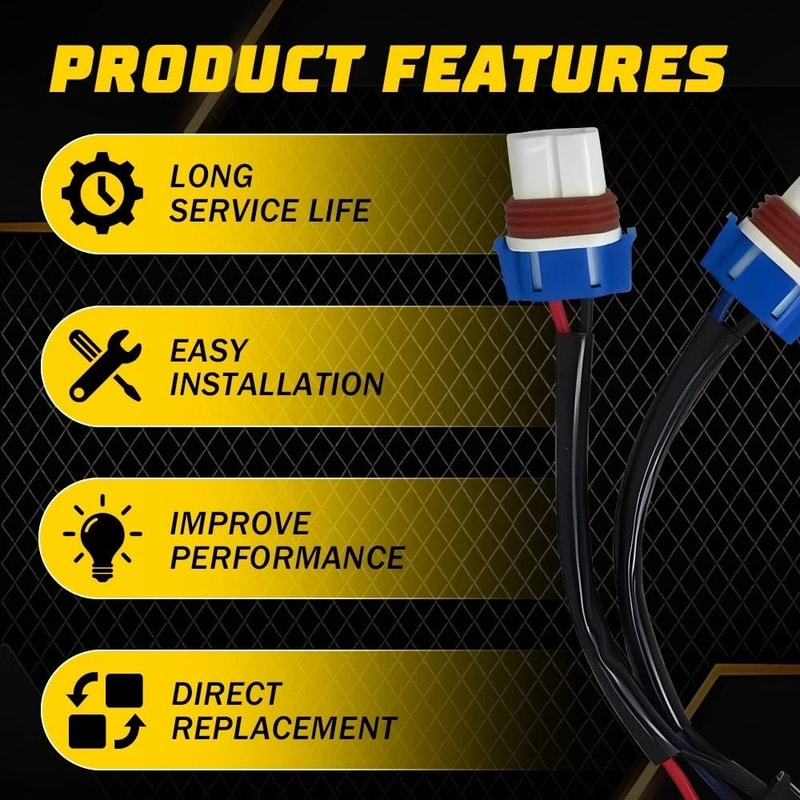 Two Harness Headlight Adapter Conversion Wire TO Two Flexible Compact HighQuality Copper Wire 6