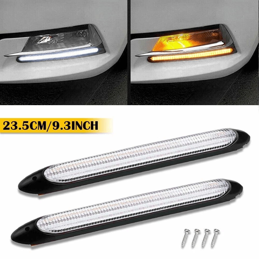 LED Daytime Running Light Strips For Cars Sequential Flow Turn Signal Lamp Waterproof LED Strip Hea