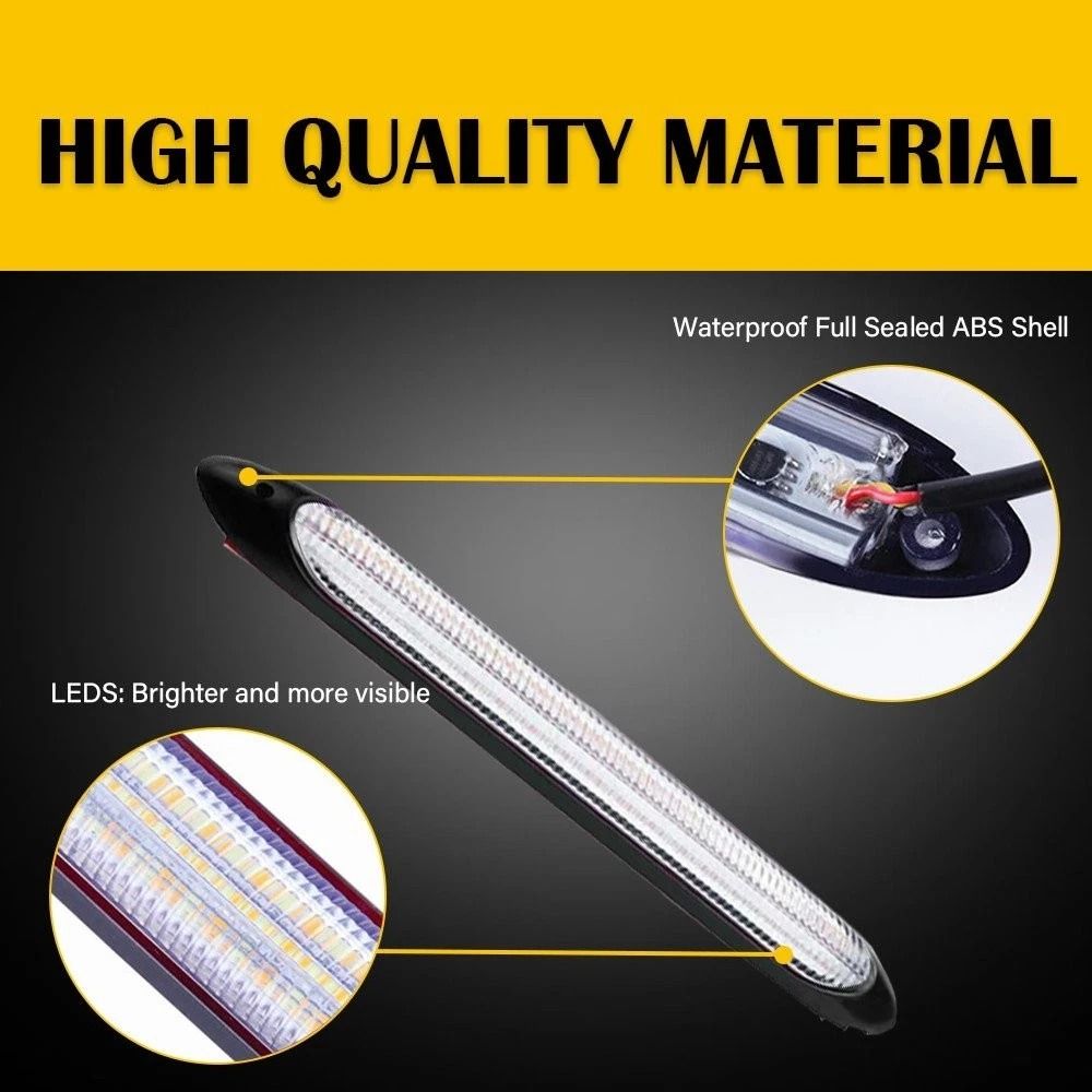 LED Daytime Running Light Strips For Cars Sequential Flow Turn Signal Lamp Waterproof LED Strip Hea
