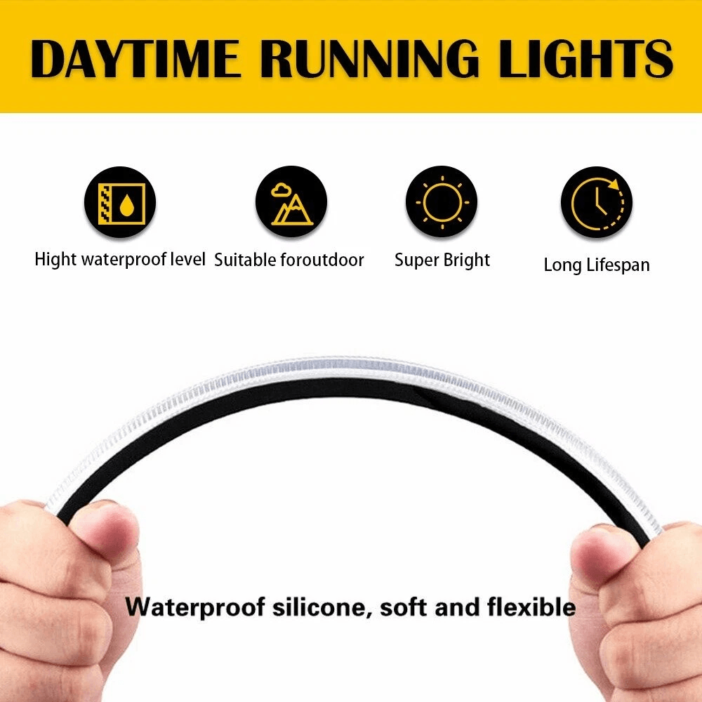 LED Daytime Running Light Strips For Cars Sequential Flow Turn Signal Lamp Waterproof LED Strip Hea