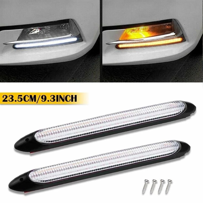 LED Daytime Running Light Strips For Cars Sequential Flow Turn Signal Lamp Waterproof LED Strip Hea