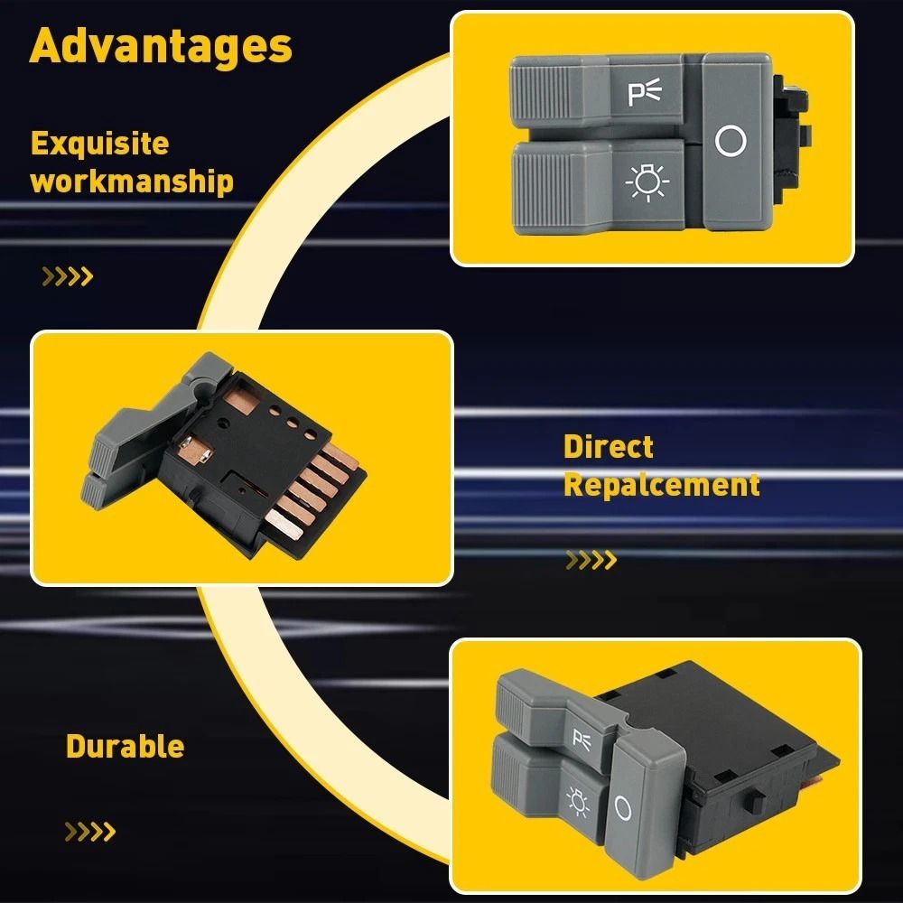 Replacement New Headlight Switch Durable Light Switch For Vehicles Easy Install Headlight Switch 3