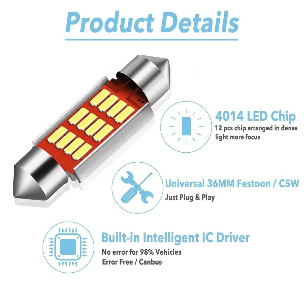LED License Plate Light Bulb White E Brightness Longlasting And Efficient 2
