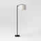 Threshold Downbridge Floor Lamp With BlackTan Shade Ambient Light Metal Base Linen Drum For Living 3