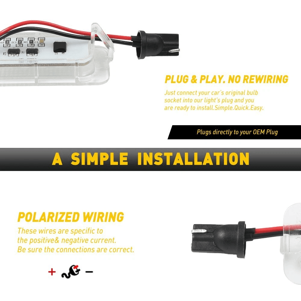 White SMD LED License Plate Light For Expedition Fusion DirectFit Replacement 7
