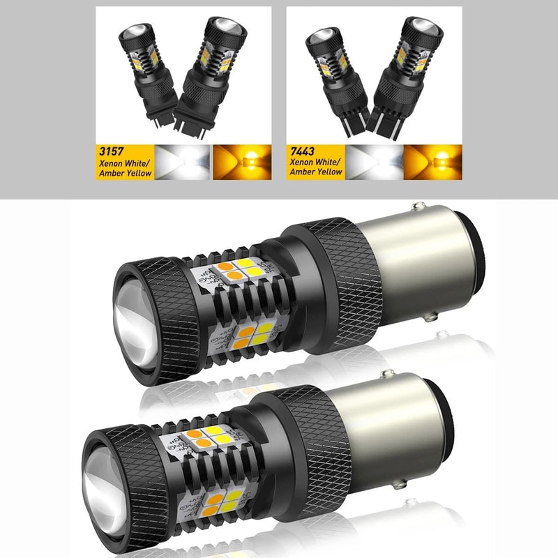 Amber White LED Turn Signal Bulbs DRL Anti Hyper Flash Technology Upgrade Your Vehicle Lighting Per 1