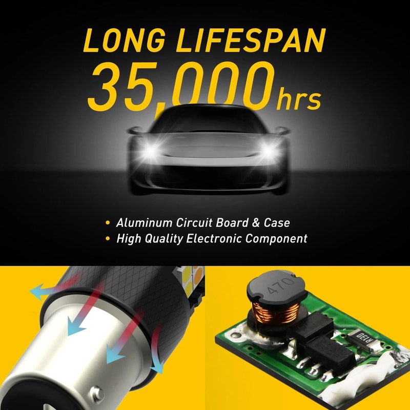 Amber White LED Turn Signal Bulbs DRL Anti Hyper Flash Technology Upgrade Your Vehicle Lighting Per 5