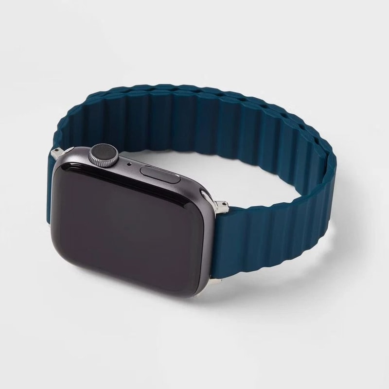 Magnetic Watch Silicone Band Dark Teal Durable Flexible Silicone Strap Secure Fit 1