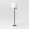 Adjustable Threshold Swing Arm Floor Lamp Black And White Chic Drum Shade Touch Activated Sensor 2
