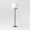 Adjustable Threshold Swing Arm Floor Lamp Black And White Chic Drum Shade Touch Activated Sensor 2