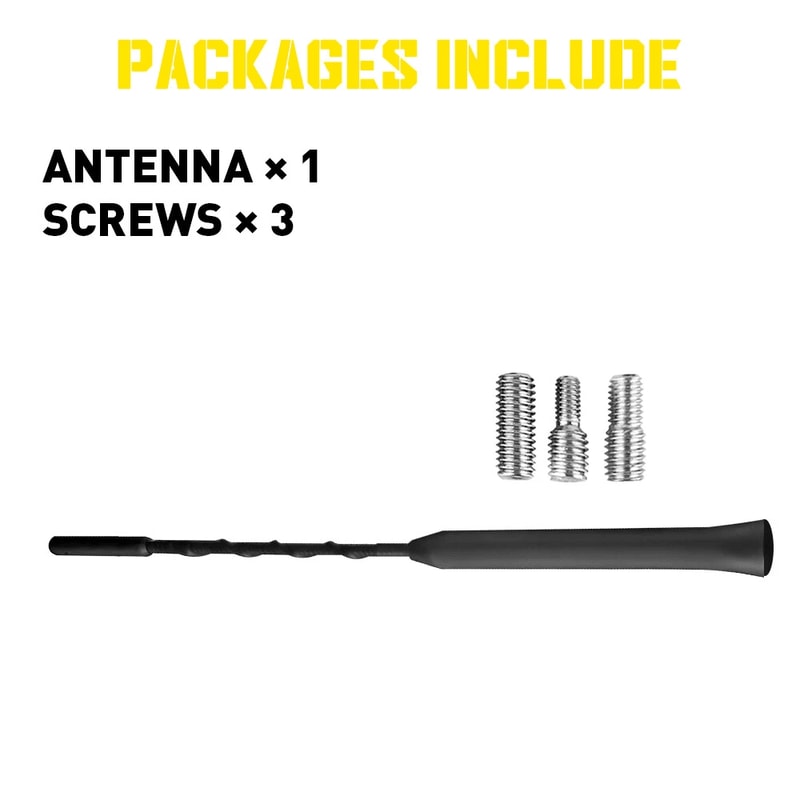 AMFM Radio Antenna Replacement Short Black Aluminum Antenna Mast Durable Car Accessory For Improved 4