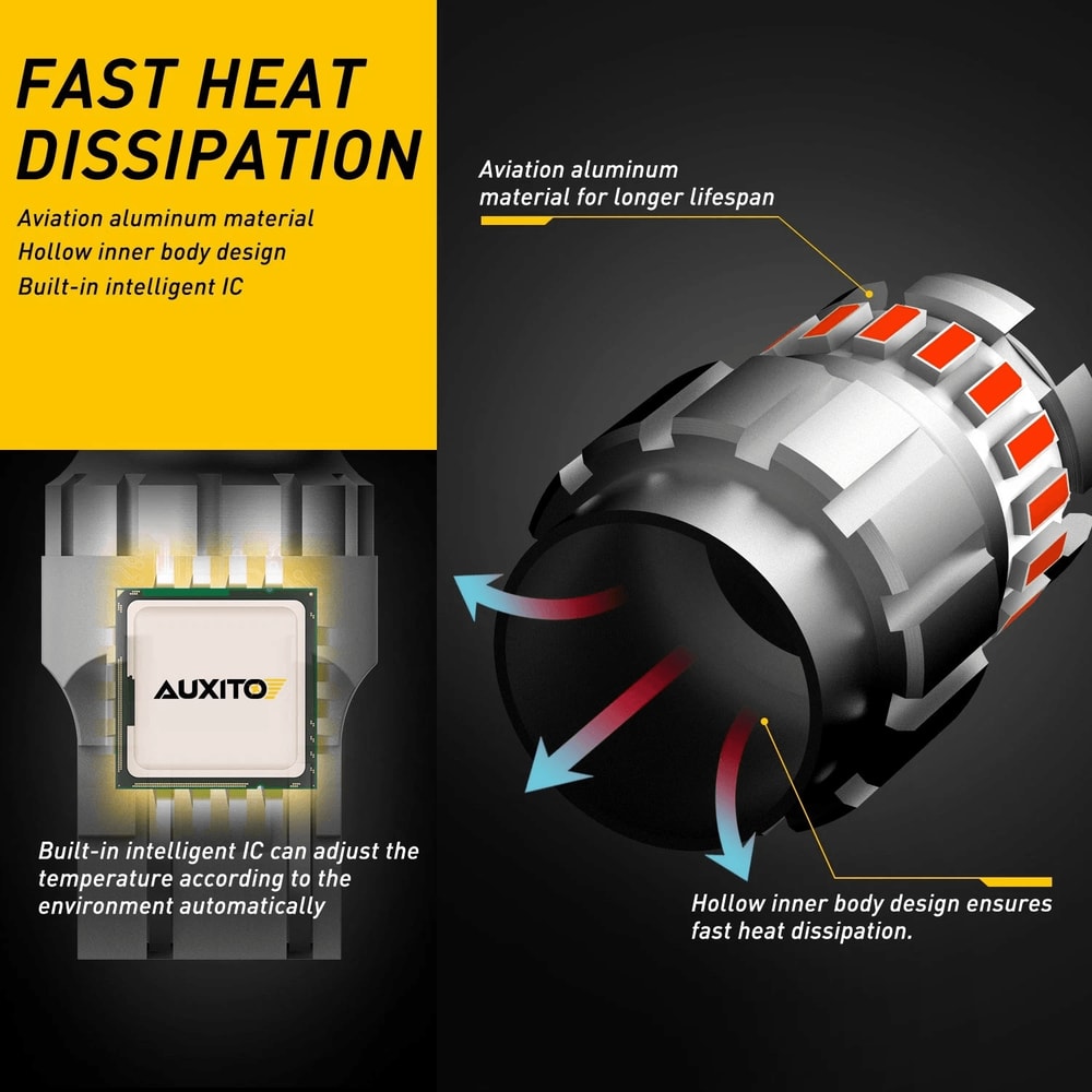 Red LED Bulb Strobe Flash Alert Bright Brake Tail Light 360 LED Chips Faster Rise Time For Enhanced 2