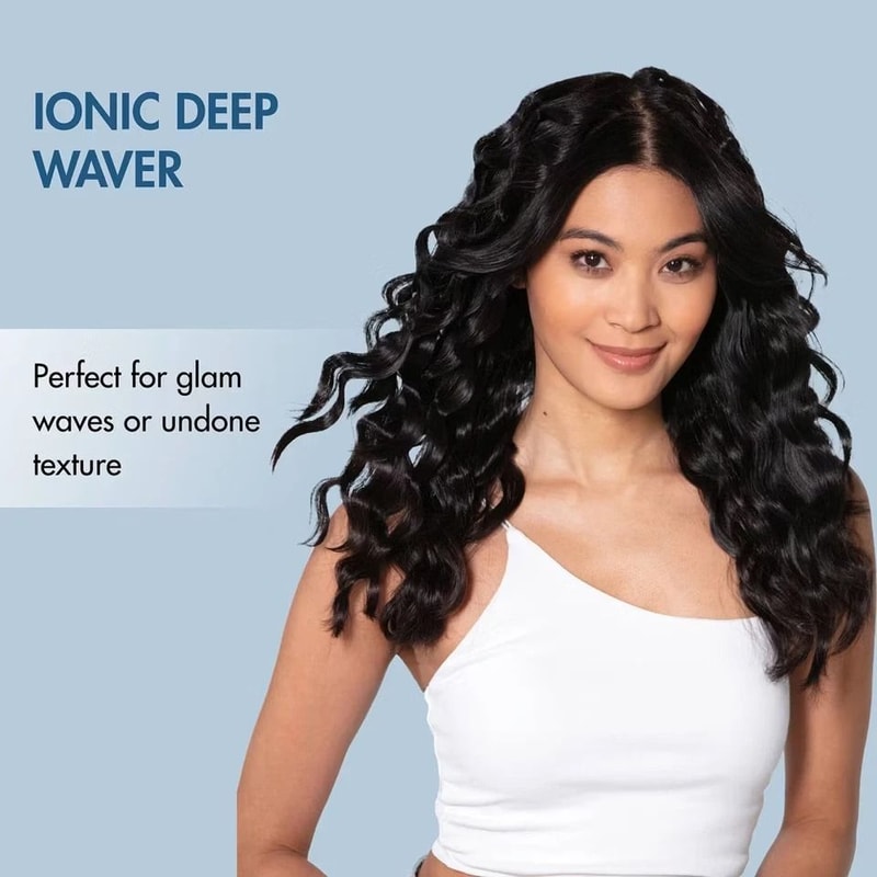 Blue Nano Titanium Ionic Deep Hair Waver Heat Settings Ergonomic Swivel Cord FrizzFree Glam Waves 4