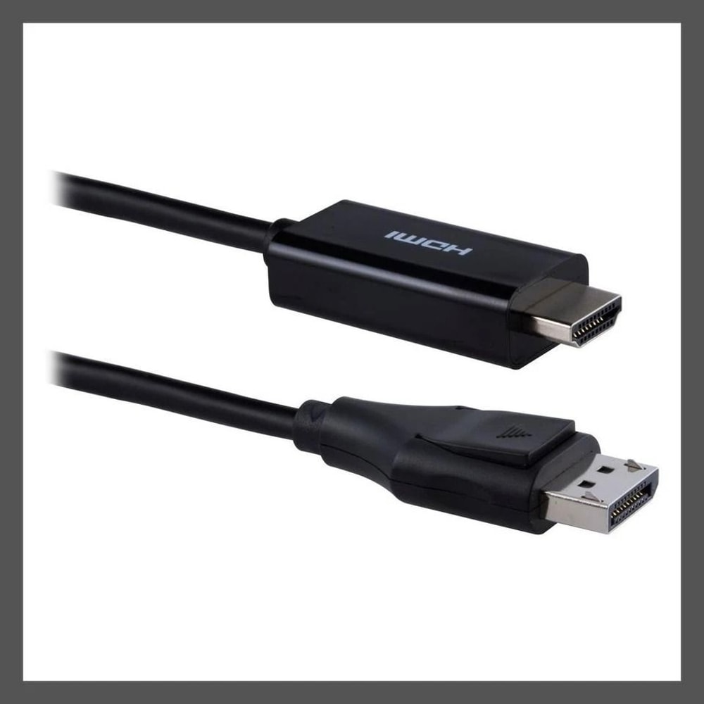 DisplayPort To HDMI Cable Black Bidirectional Compatible With MacBook LaptopDevices 2