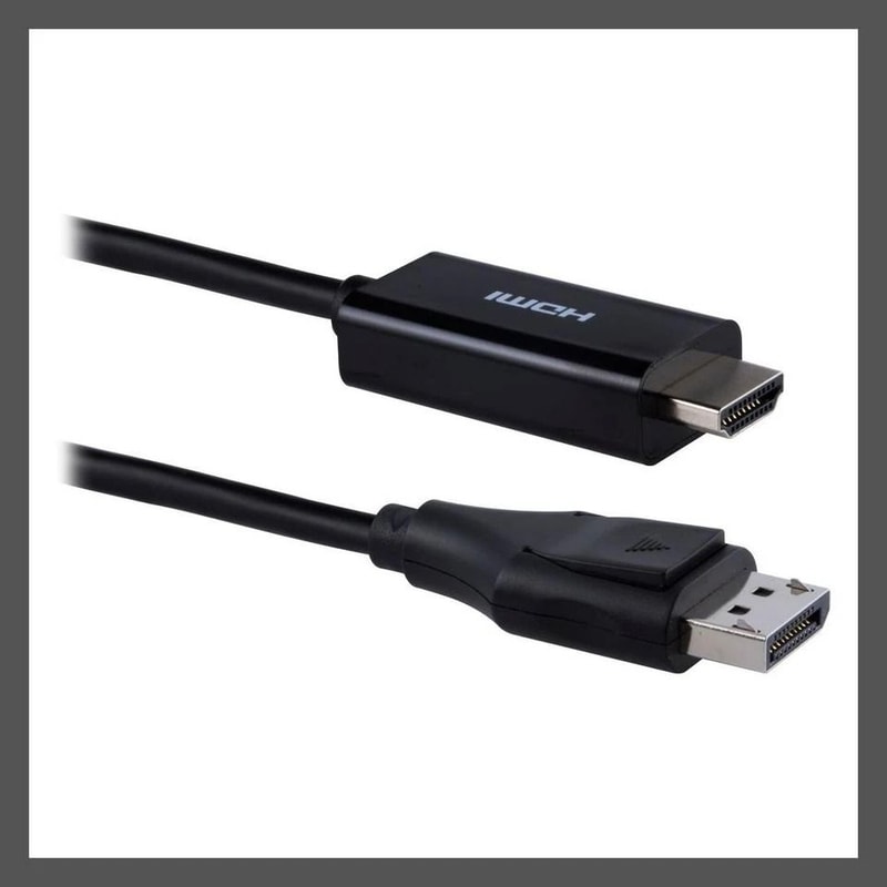 DisplayPort To HDMI Cable Black Bidirectional Compatible With MacBook LaptopDevices 2