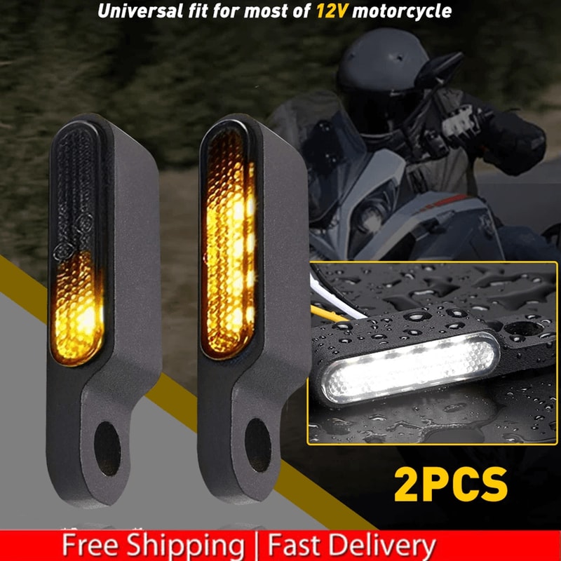 LED Handlebar Turn Signals 12V Blinker Running Light For Motorcycles Durable Motorcycle Signal Ligh 9