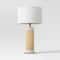 Threshold Ceramic Table Lamp With Natural Wrap White Drum Shade Modern Elegant Lighting For Home Pe 3