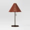 Threshold Table Lamp With Leather Shade Metal Cone Base 0