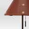 Threshold Table Lamp With Leather Shade Metal Cone Base 2