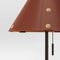 Threshold Table Lamp With Leather Shade Metal Cone Base 2