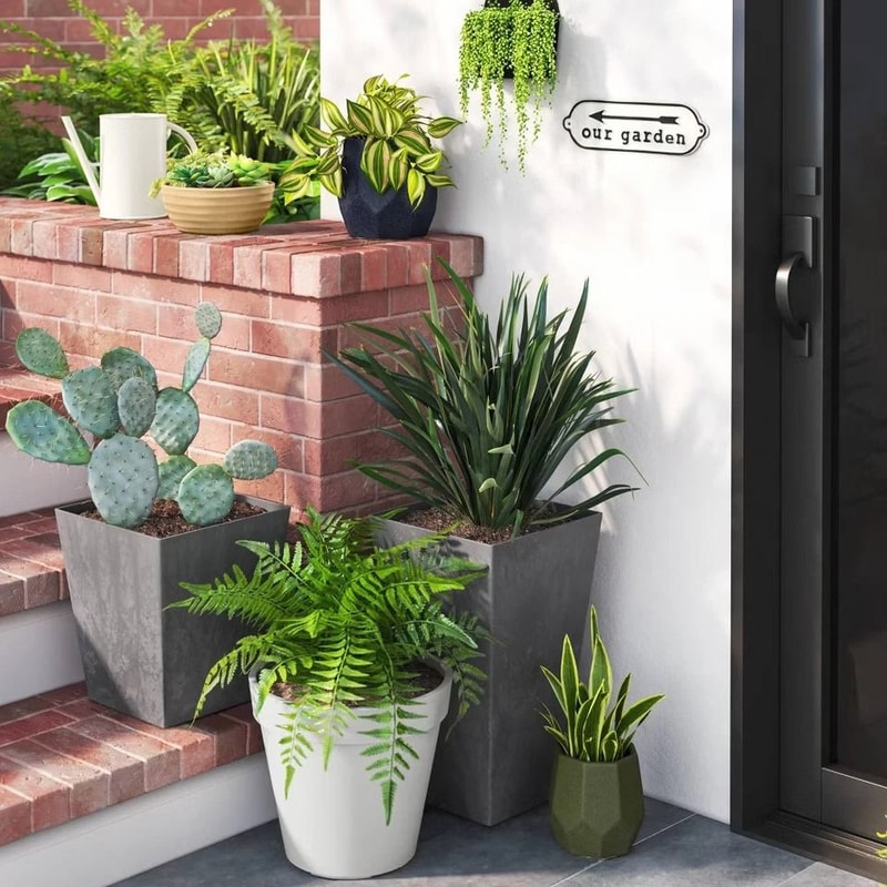 Classic Composite Outdoor Planter Pot Cream Threshold EcoFriendly Recycled Plastic 0