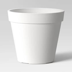 classic composite outdoor planter pot, cream, threshold, eco-friendly recycled plastic