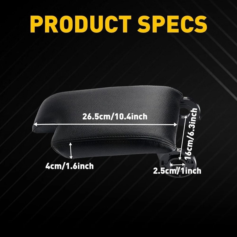 PU Leather Armrest Center Console Lid Cover Black Stylish Car Armrest Replacement Comfort And Durab 1