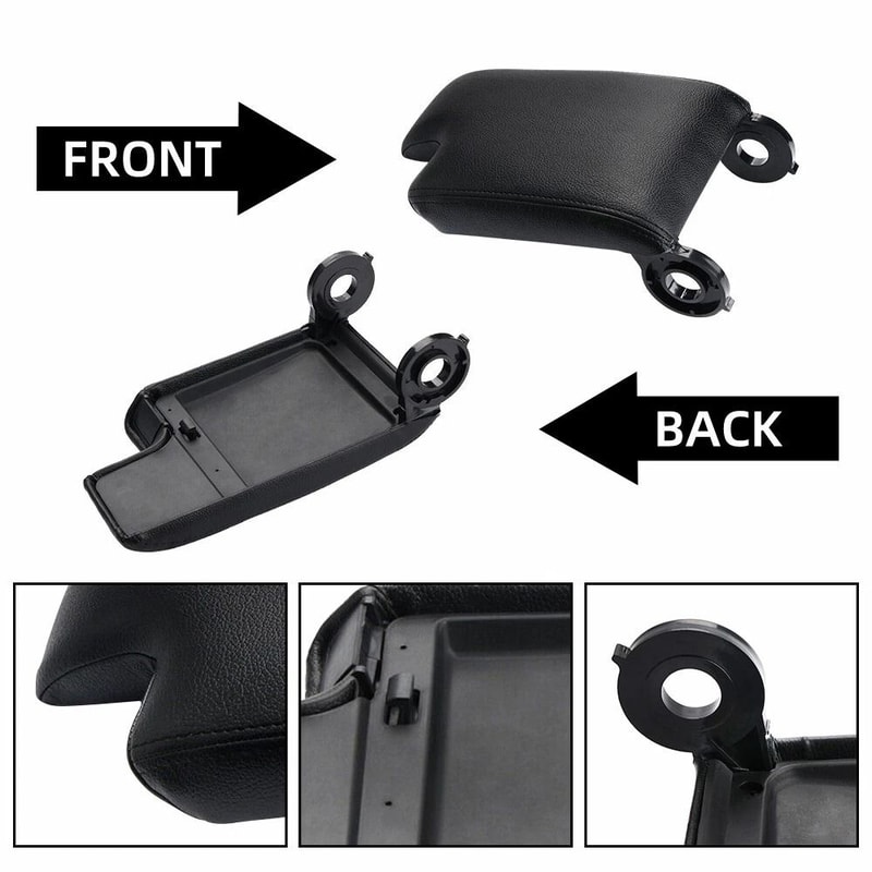 PU Leather Armrest Center Console Lid Cover Black Stylish Car Armrest Replacement Comfort And Durab 2