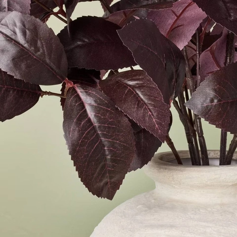 Hearth Hand With Magnolia Black Plum Leaf Artificial Fall Arrangement Faux Plum Leaves Indoor Tabl 2