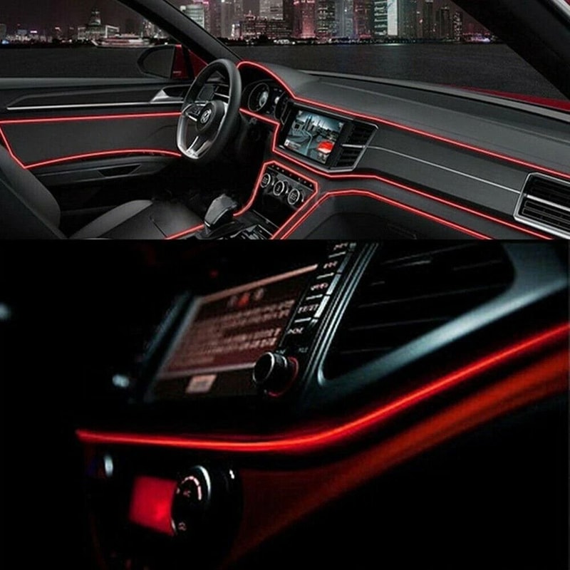 Cold Light Strip Lamp Line Red LED Car Auto Interior Decor Stylish LED Atmosphere Wire Lighting For 0