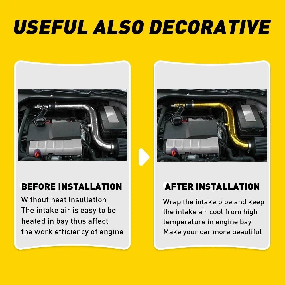 SelfAdhesive Gold Intake Heat Reflective Tape Wrap High Temperature Resistant MoistureProof AntiFog 4