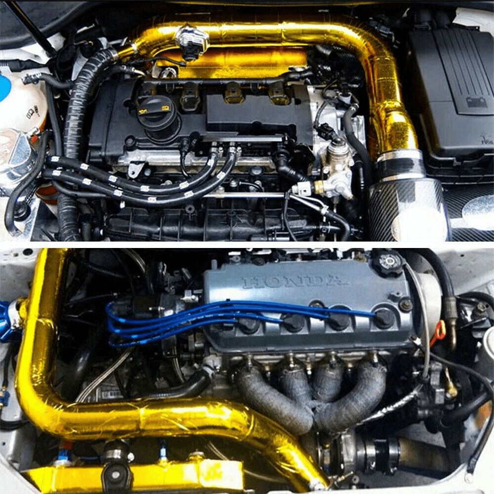 SelfAdhesive Gold Intake Heat Reflective Tape Wrap High Temperature Resistant MoistureProof AntiFog 0