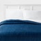 Room Essentials Twin Satin Quilt Dark Blue Sateen Midweight Coverlet Machine Washable Soft Polyeste 2