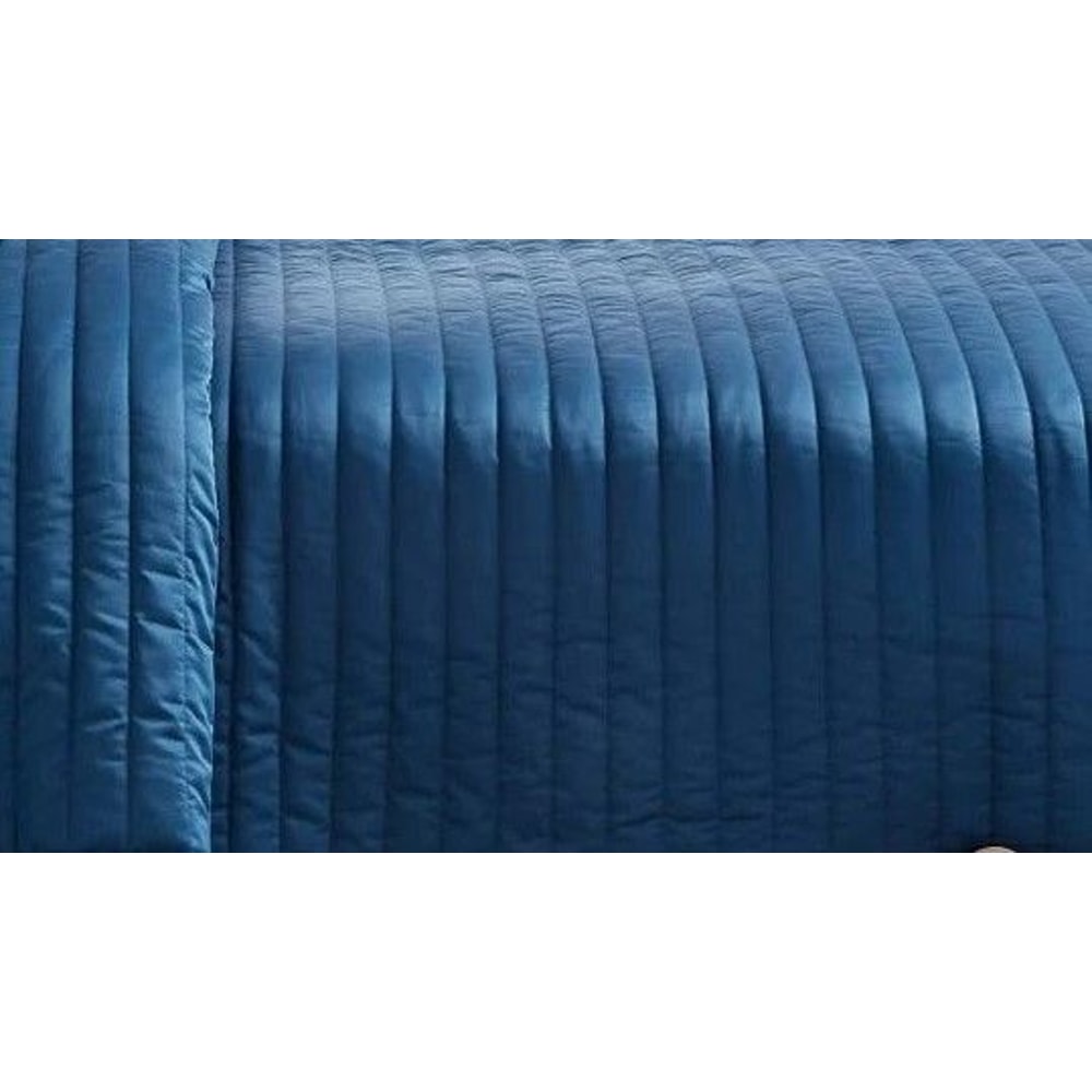 Room Essentials Twin Satin Quilt Dark Blue Sateen Midweight Coverlet Machine Washable Soft Polyeste 3